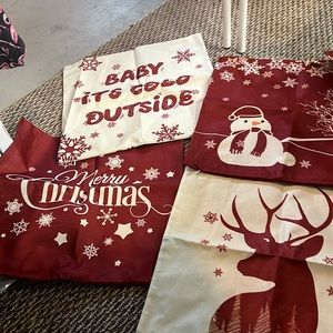 Brand new in bag 4 Christmas pillow covers ready to fill. So cute